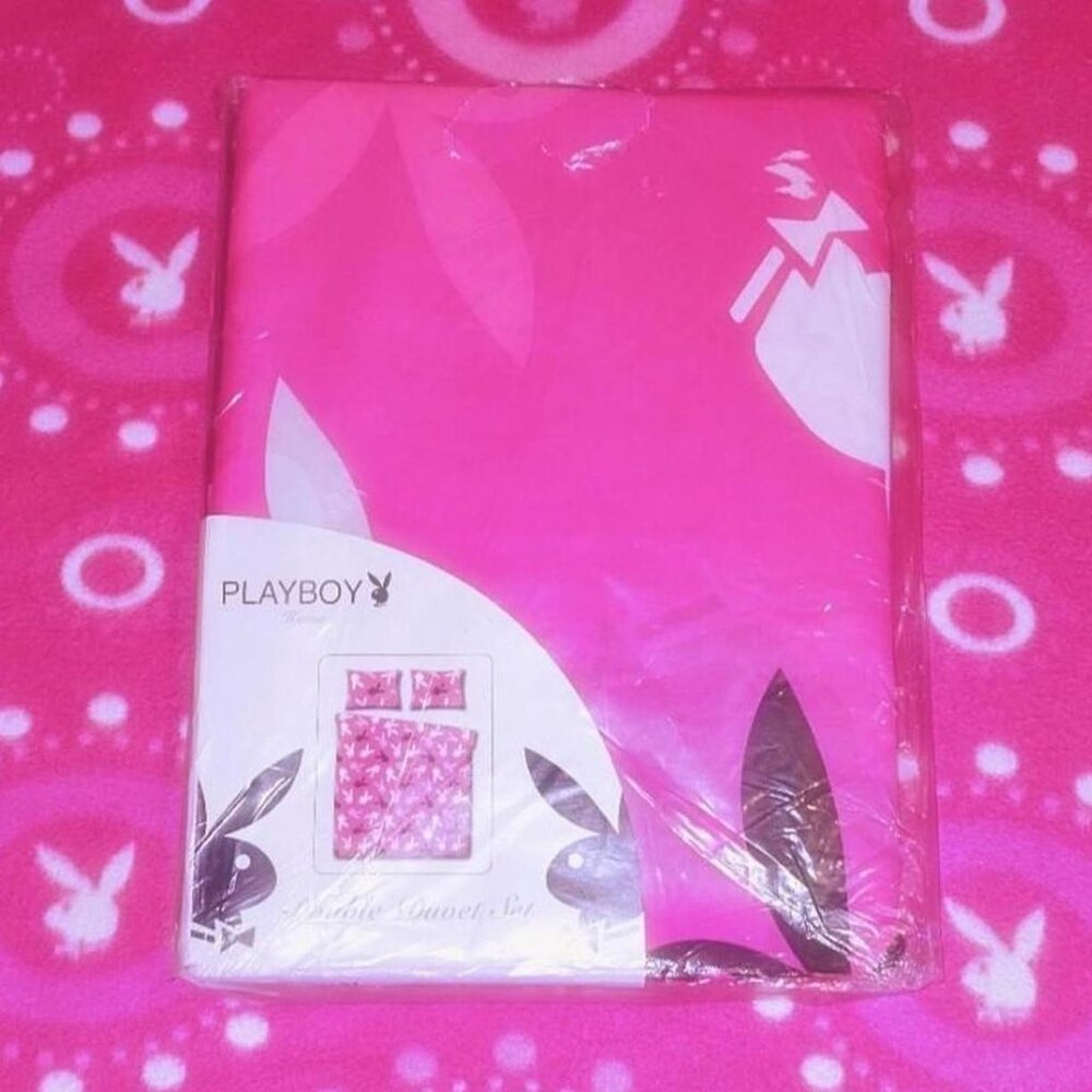 2010 Playboy Bunny Double Bed Duvet Set - All Over Bunny Print